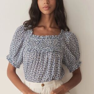 NWT DÔEN Frances Top in Cornflower Size Small
